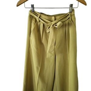 💛4th+Reckless Wide Leg‎ Trousers Yellow XS Skylar Tie Waist